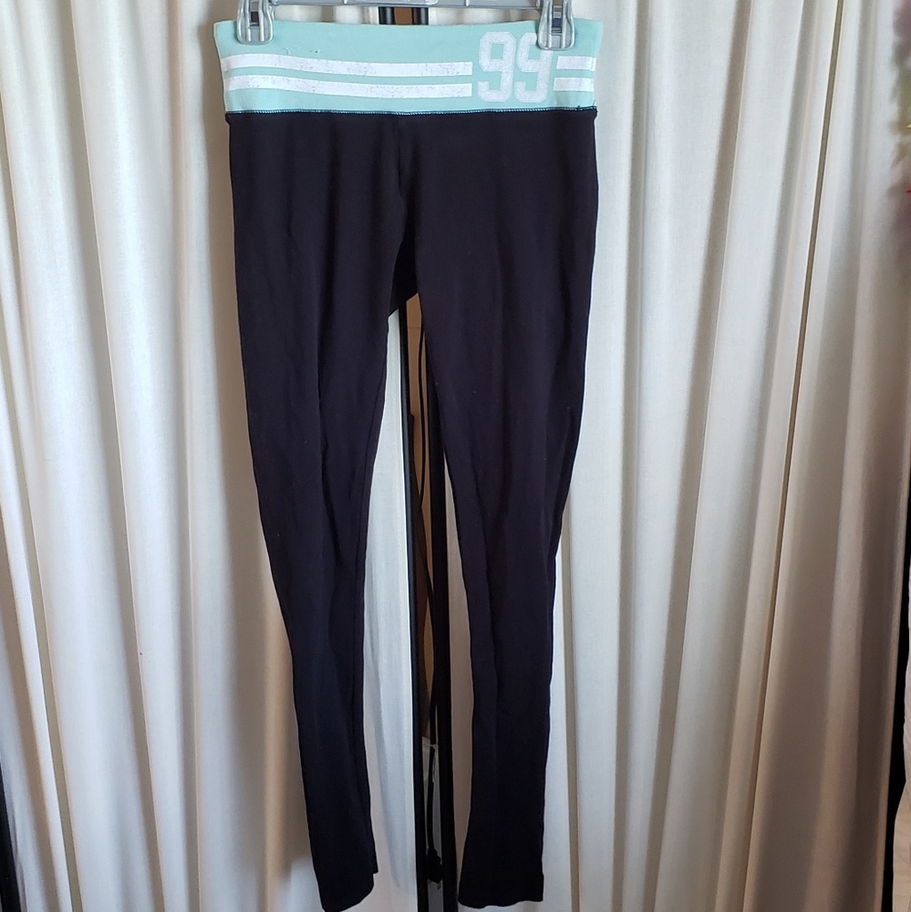 SO small black and sky blue w/ white yoga pants